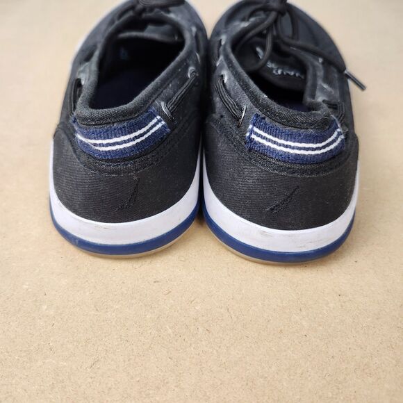 Nautica Boat Shoes – 9.5M Black Canvas Spinnaker II Slip-On Casual Preppy - Picture 4 of 9